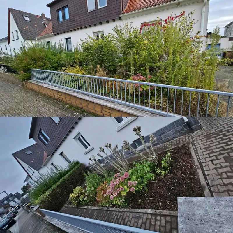 Beet vorher und nachher: von verwildert zu gepflegt